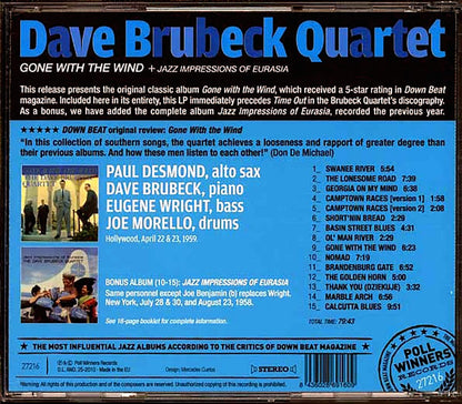 Dave Brubeck Quartet - Gone With The Wind + Jazz Impressions Of Eurasia [New CD]