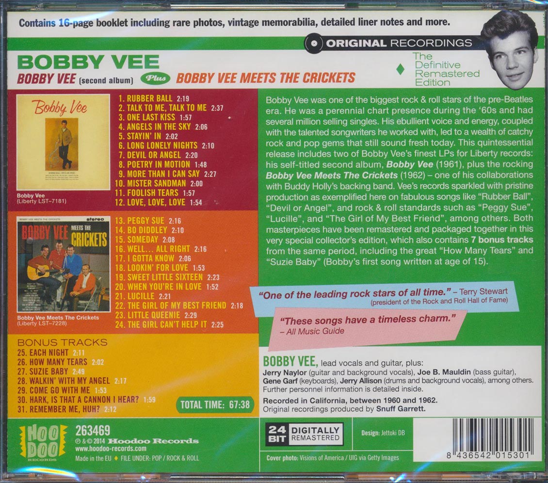 Bobby Vee - Bobby Vee + Bobby Vee Meets The Crickets [New CD]
