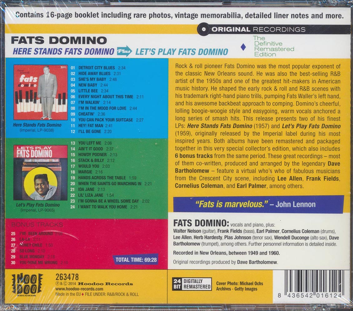 Fats Domino - Here Stands Fats Domino + Let's Play Fats Domino [New CD]
