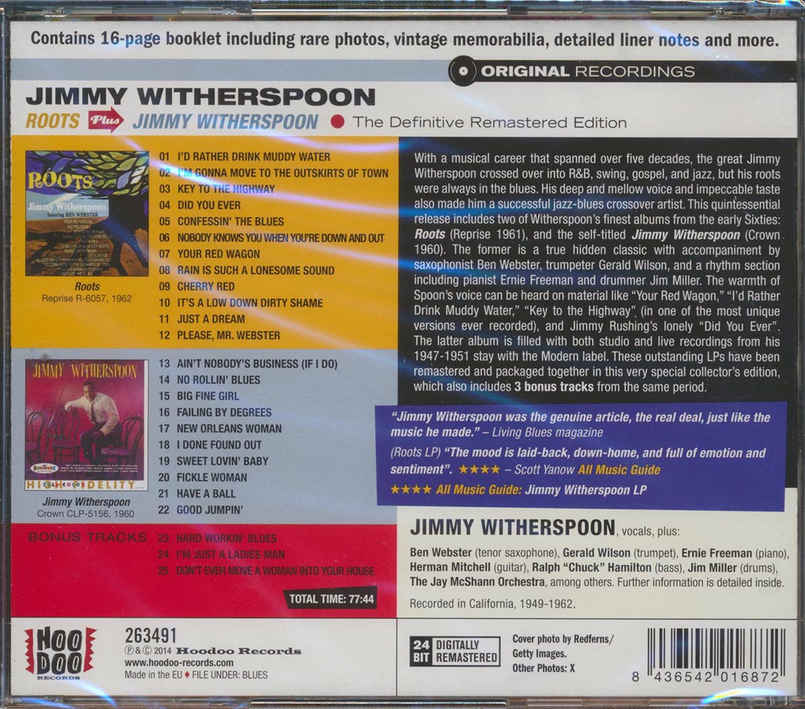 Jimmy Witherspoon - Roots + Jimmy Witherspoon [New CD]