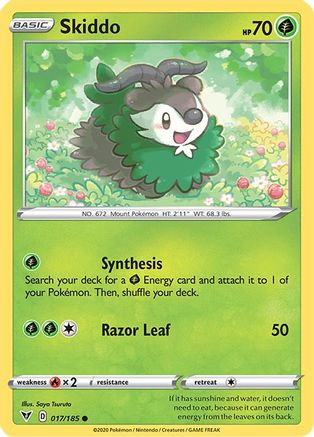 Skiddo 017/185 - SWSH04 Vivid Voltage Reverse Holofoil