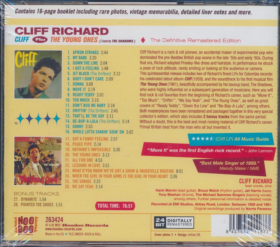 Cliff Richard - Cliff + The Young Ones [New CD]