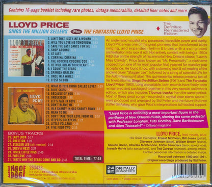 Lloyd Price - Sings The Millon Sellers + The Fantastic Lloyd Price (2 albums on 1 CD) (31 tracks) (incl. 16-page booklet) (remastered) (24-bit mastering) [New CD]