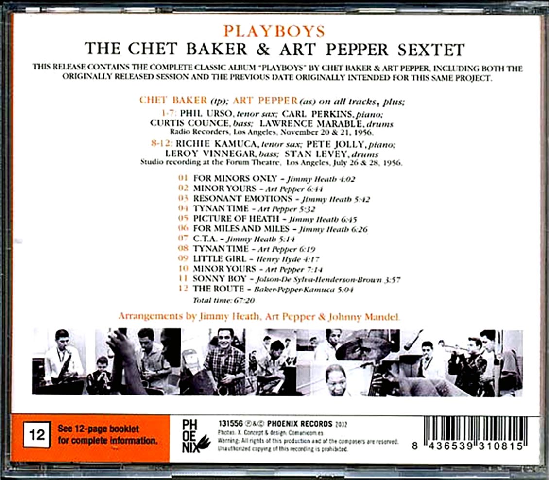 Chet Baker & Art Pepper Sextet - Playboys [New CD]
