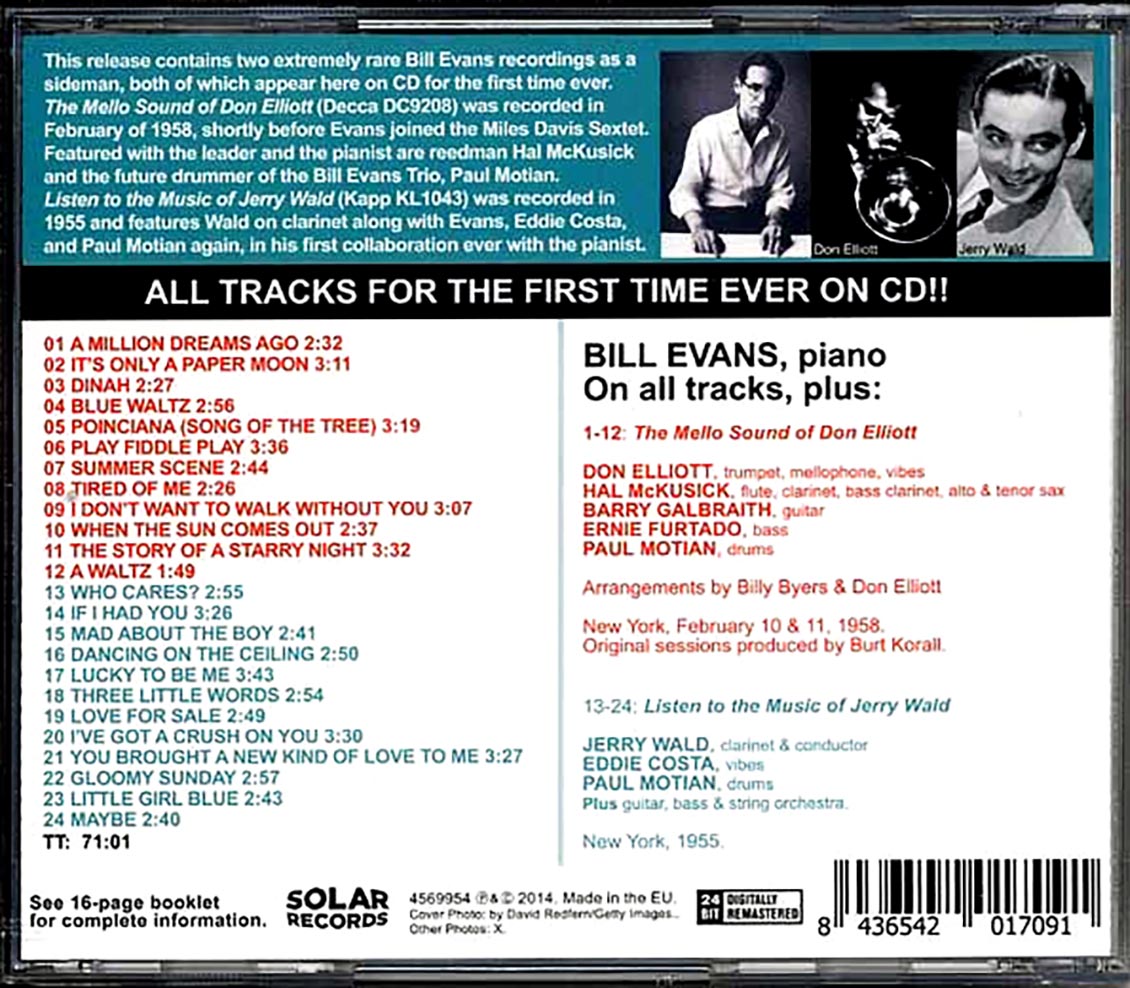 Bill Evans - With Don Elliott & Jerry Wald [New CD]