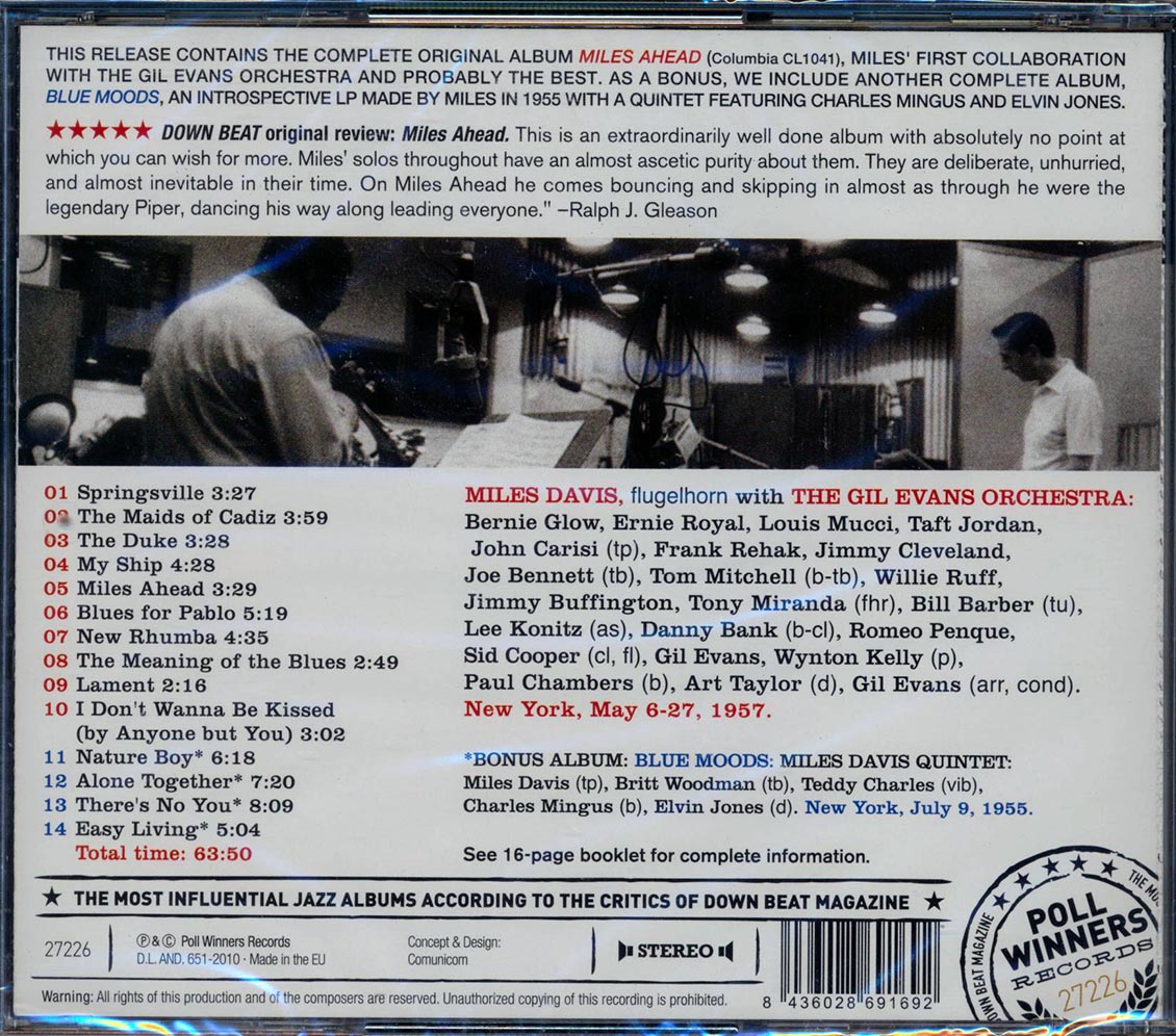 Miles Davis + 19, Gil Evans - Miles Ahead + Blue Moods [New CD]