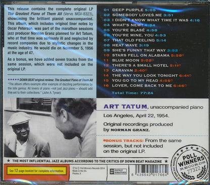Art Tatum - The Greatest Piano Of Them All [New CD]