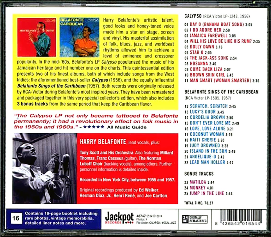 Harry Belafonte - Calypso + Belafonte Sings Of The Caribbean [New CD]
