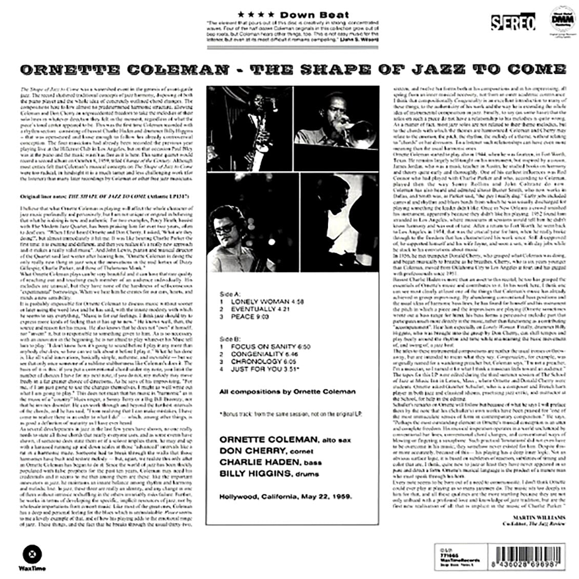 Ornette Coleman - The Shape Of Jazz To Come (+bonus track) (ltd. ed.) (180g) [New Vinyl Record LP]