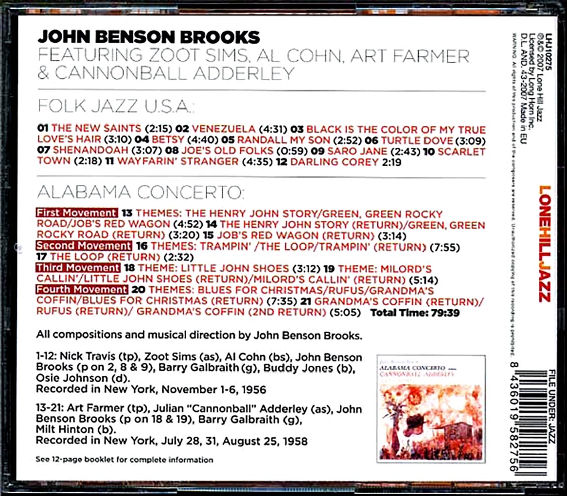 John Benson Brooks - Folk Jazz USA + Alabma Concerto [New CD]