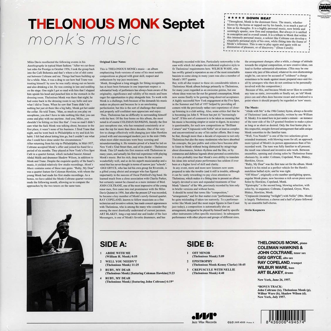 Thelonious Monk Septet - Monk's Music (ltd. ed.) (180g) [New Vinyl Record LP]