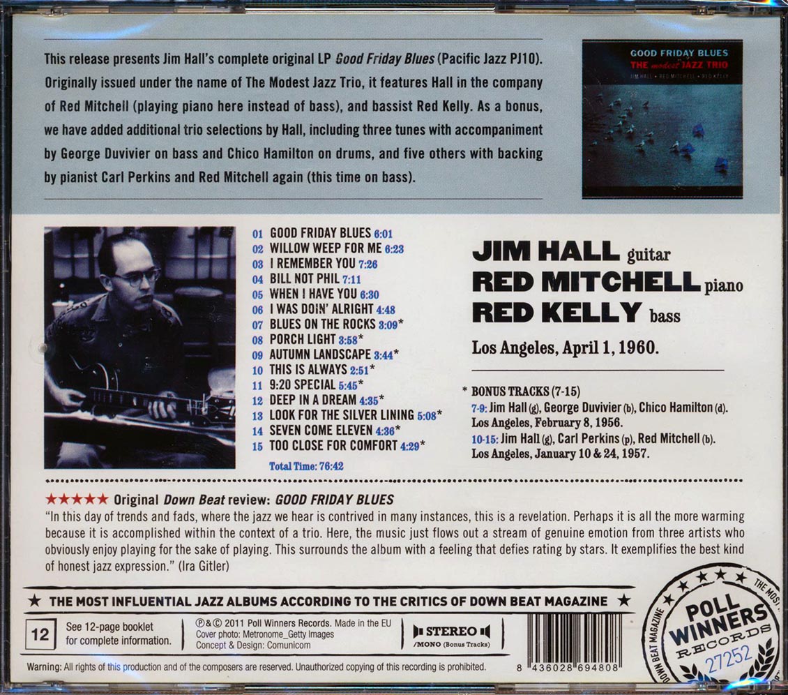 Jim Hall And His Modest Jazz Trio - Good Friday Blues [New CD]