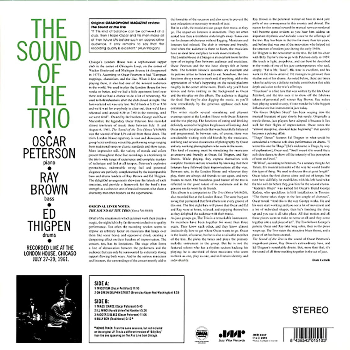 Oscar Peterson Trio - The Sound Of The Trio (+bonus track) (ltd. ed.) (180g) [New Vinyl Record LP]