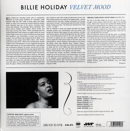 Billie Holiday - Velvet Mood (ltd. ed.) (180g) (remastered) [New Vinyl LP]
