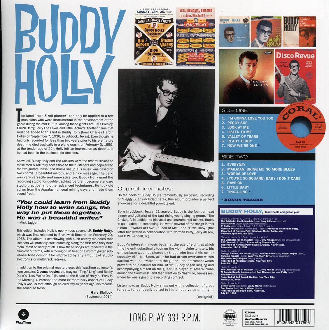 Buddy Holly - Buddy Holly (Second Album) (+2 bonus tracks) (ltd. ed.) (180g) [New Vinyl Record LP]