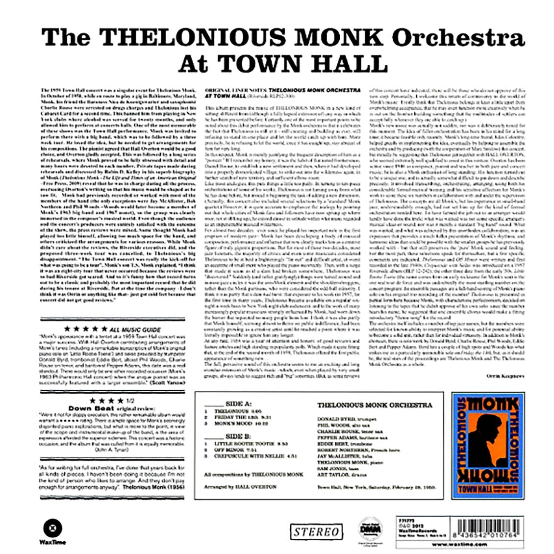 The Thelonious Monk Orchestra - The Thelonious Monk Orchestra At Town Hall (180g) [New Vinyl Record LP]