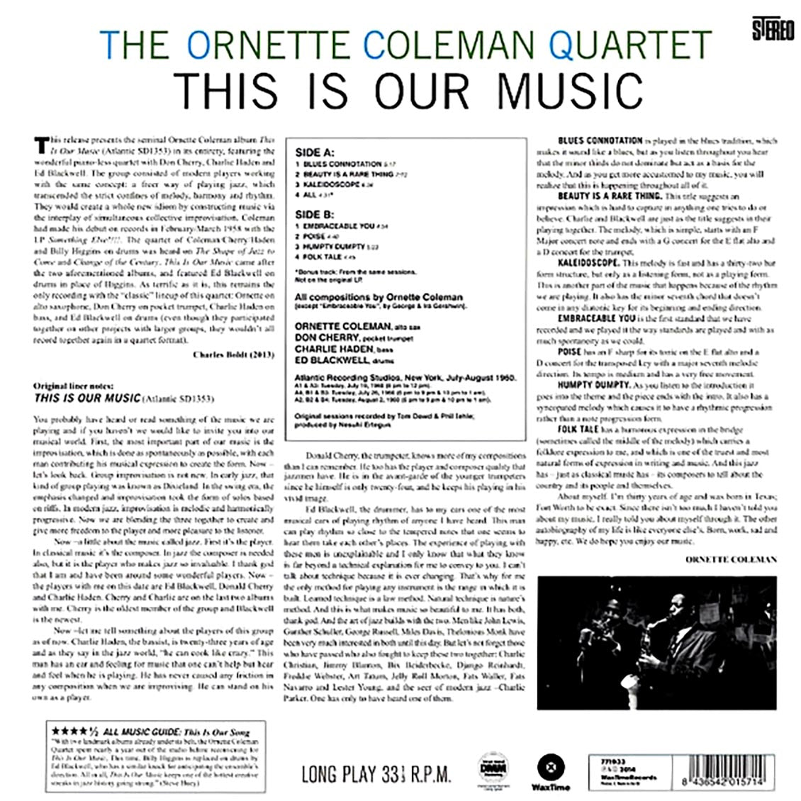 Ornette Coleman Quartet - This Is Our Music (+bonus track) (ltd. ed.) (180g) [New Vinyl Record LP]