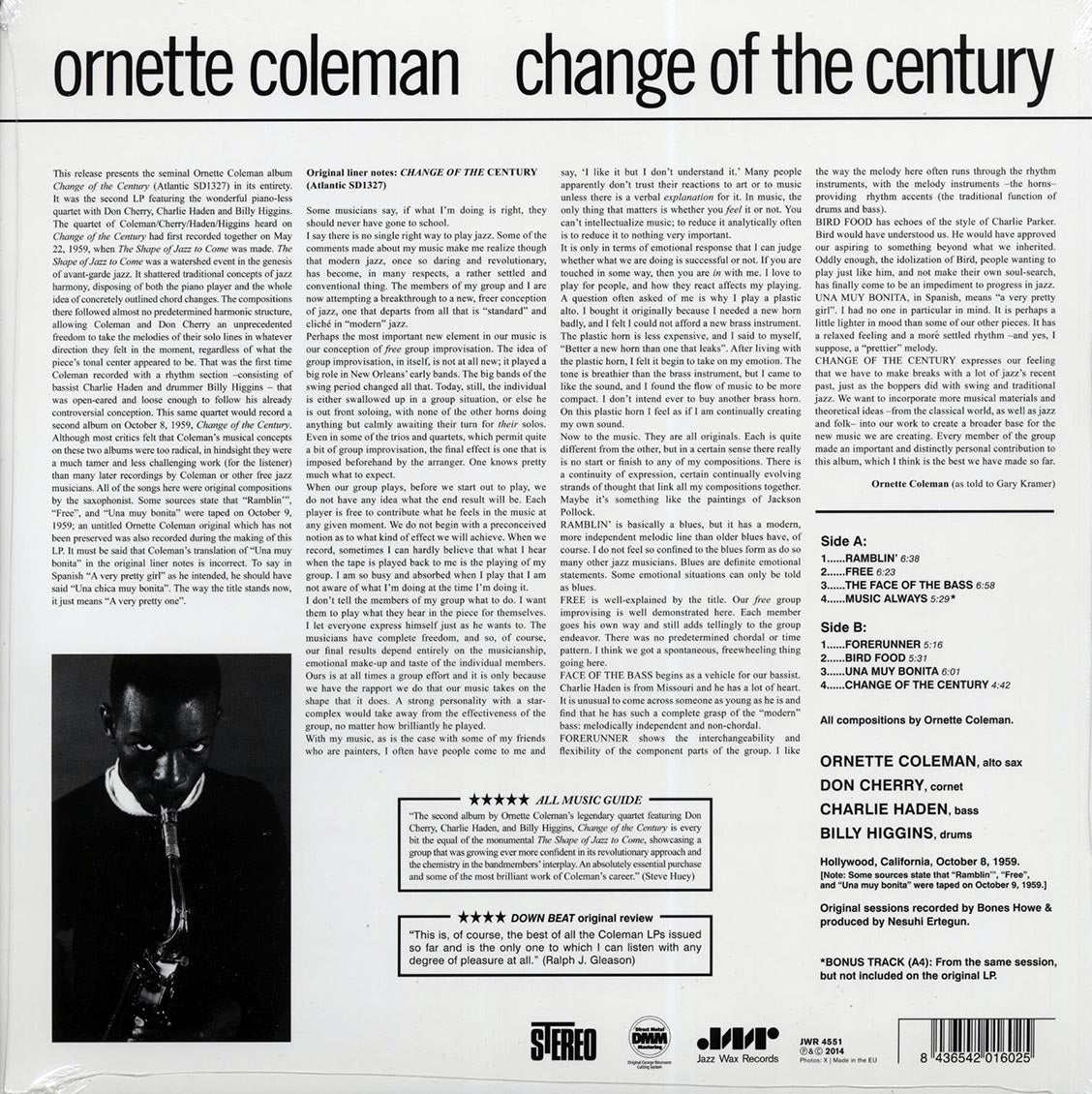 Ornette Coleman - Change Of The Century (+bonus track) (ltd. ed.) (180g) [New Vinyl Record LP]