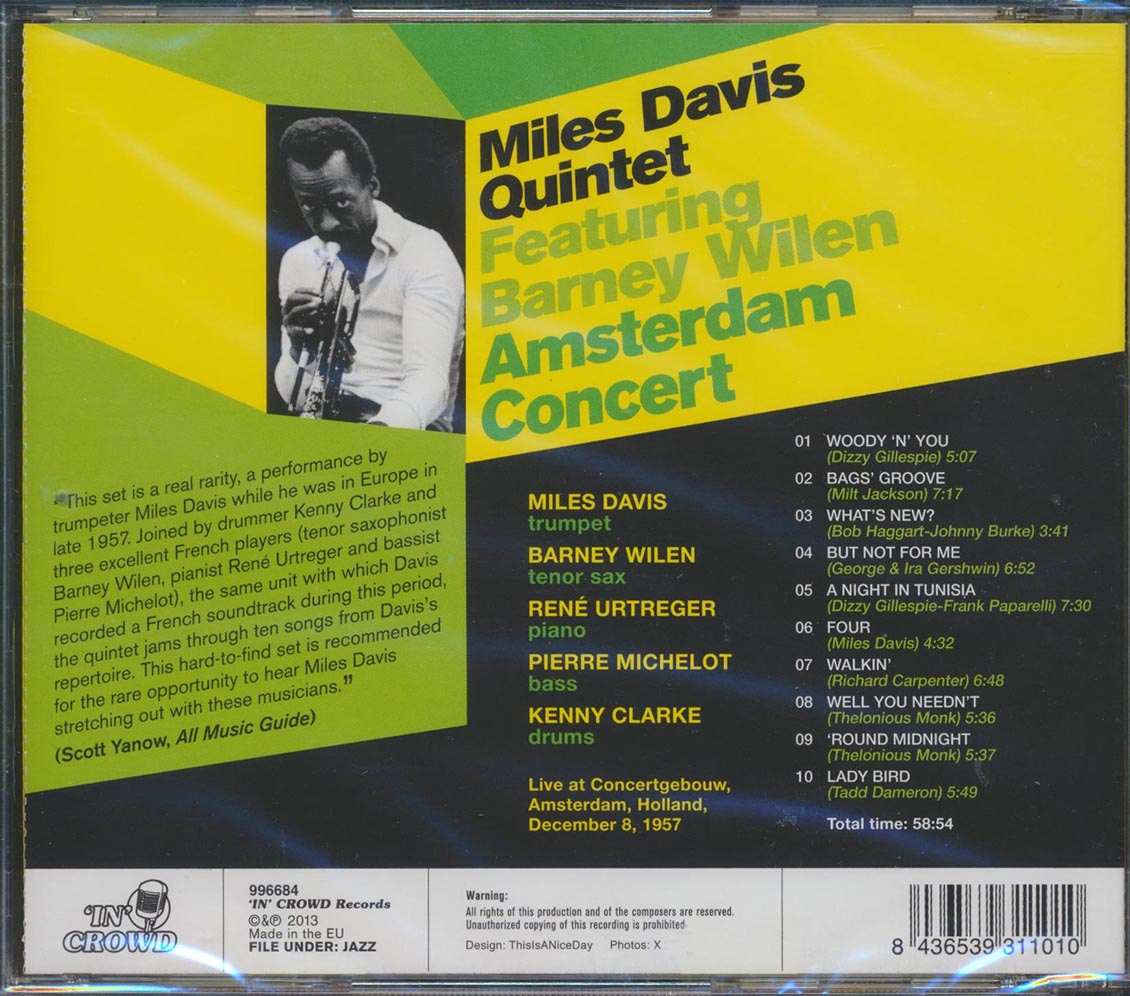 Miles Davis Quintet - Amsterdam Concert [New CD]