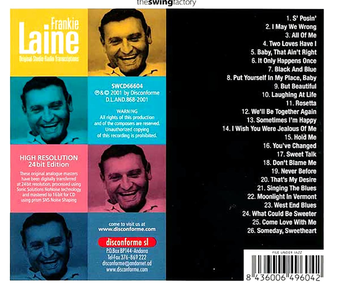 Frankie Laine - Original Studio Radio Transcriptions [New CD]
