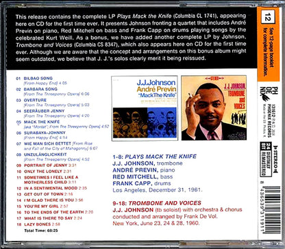 JJ Johnson - Plays Mack The Knife + Trombone And Voices [New CD]