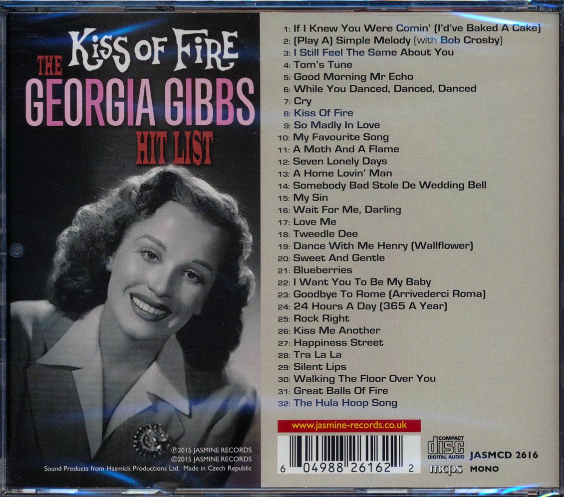 Georgia Gibbs - Kiss Of Fire: The Georgia Gibbs Hit List [New CD]