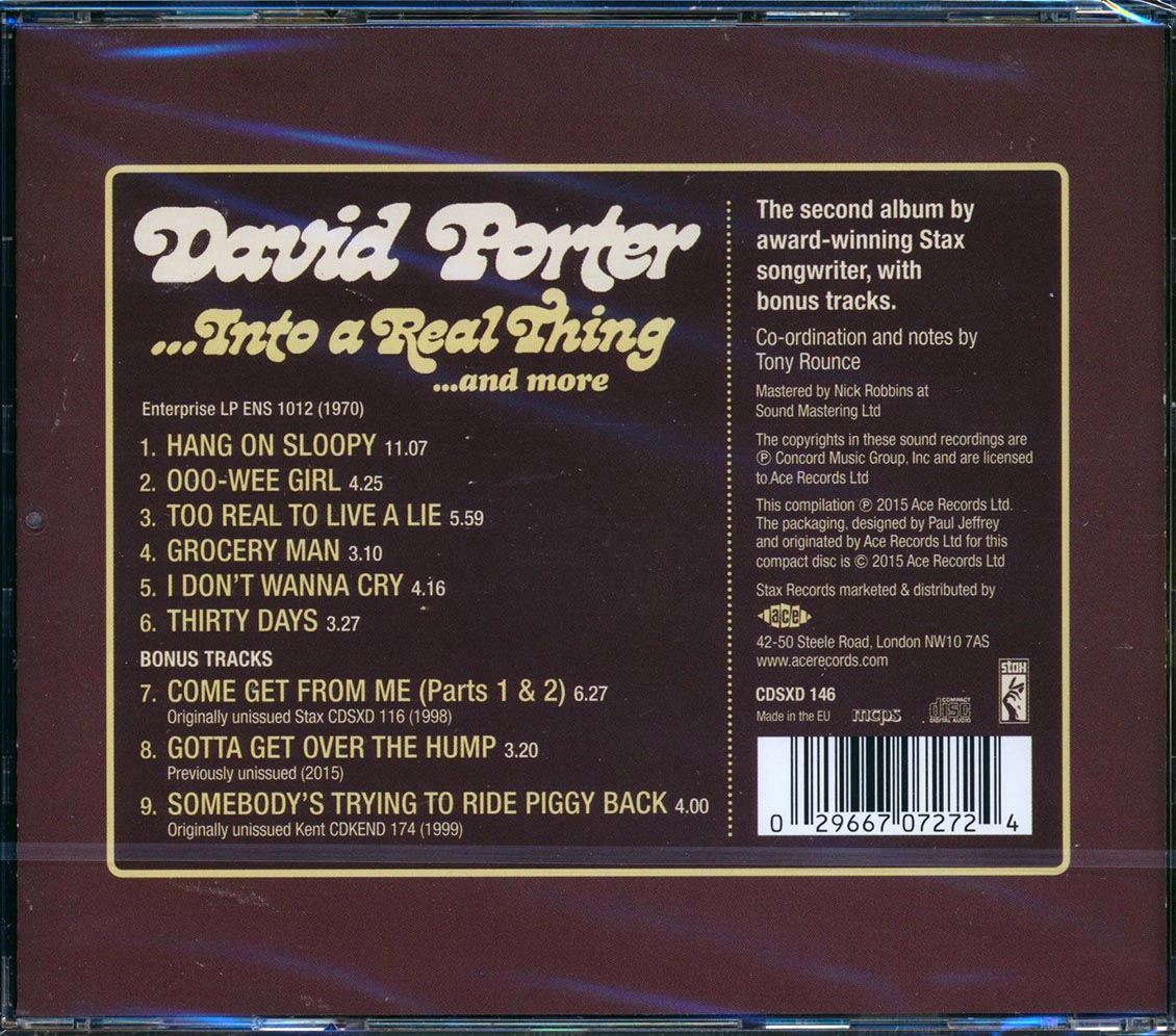 David Porter - Into A Real Thing And More [New CD]