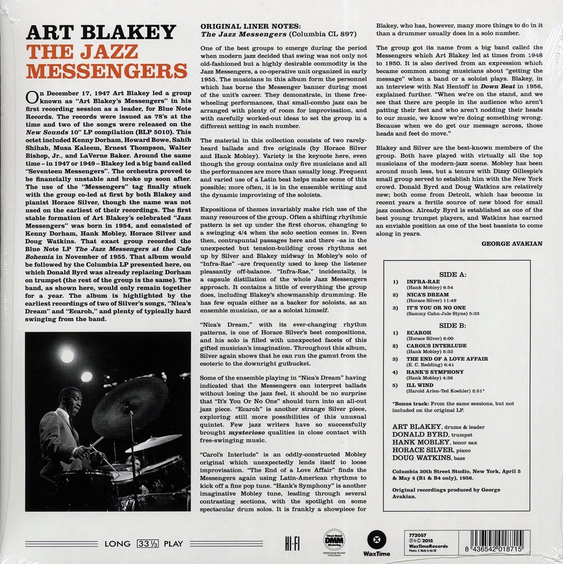 Art Blakey & The Jazz Messengers - The Jazz Messengers (+bonus track) (ltd. ed.) (180g) [New Vinyl Record LP]