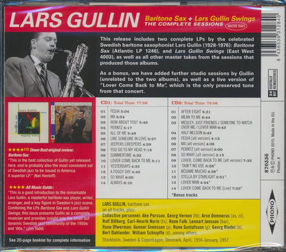 Lars Gullin - Baritone Sax + Lars Gullin Swings (The Complete Sessions) (2xCD) (incl. large booklet) (remastered) [New CD]