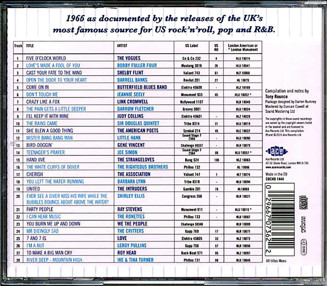Various - The London American Label Year By Year: 1966 (28 tracks) [New CD]