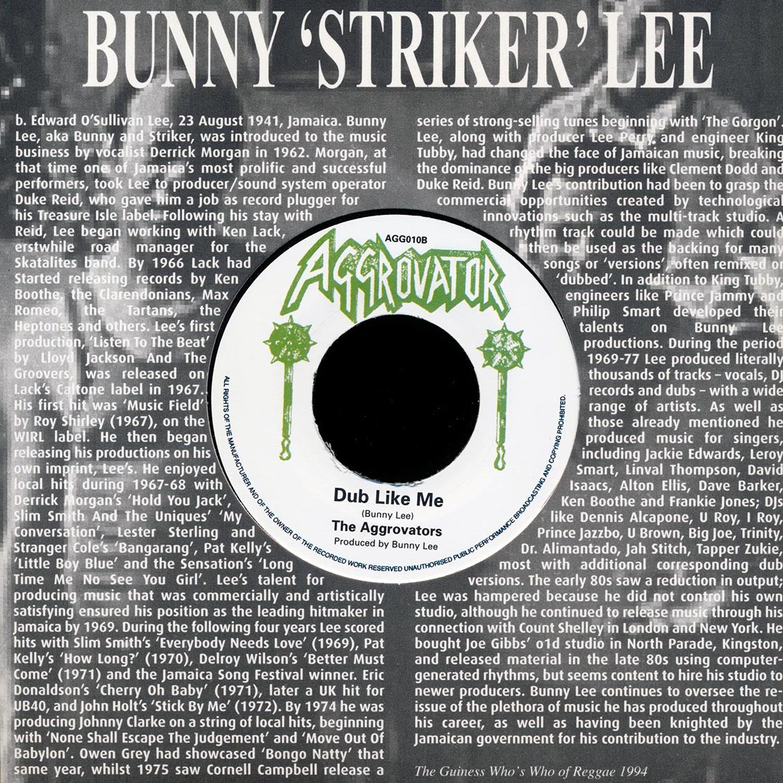 Johnny Clarke - Man Like Me  /  The Aggrovators - Dub Like Me [New Vinyl 7"]