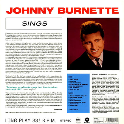 Johnny Burnette - Sings (+2 bonus tracks) (ltd. ed.) (180g) [New Vinyl Record LP]