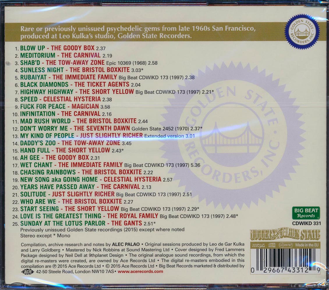 Various - Golden State Psychedelia (25 tracks) [New CD]