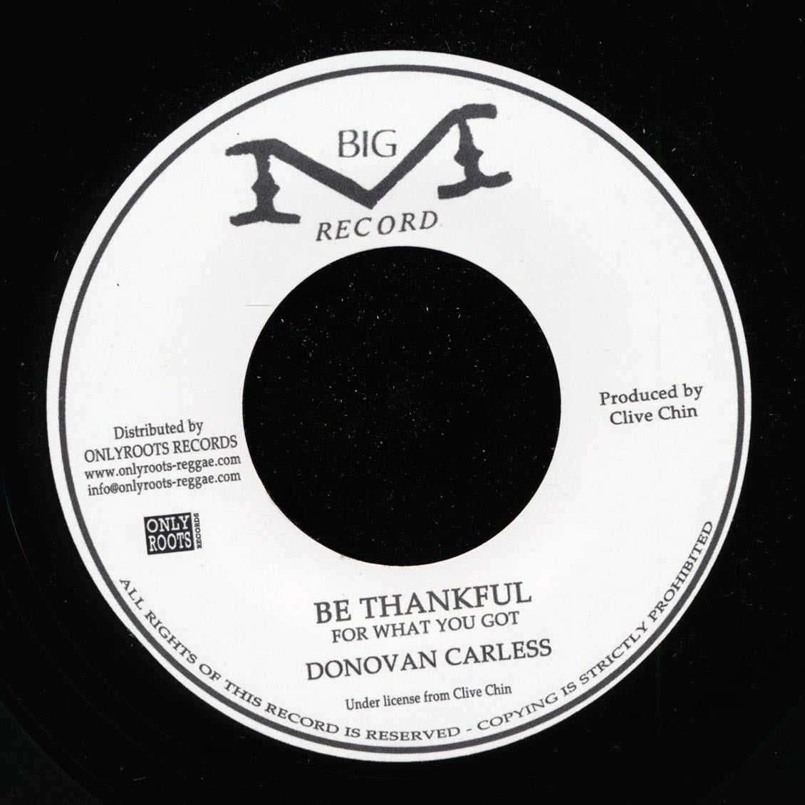 Donovan Carless - Be Thankful  /  Version (France press) [New] [New Vinyl 7"]