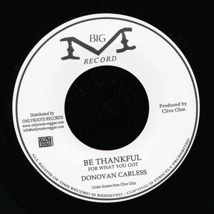 Donovan Carless - Be Thankful  /  Version (France press) [New Vinyl 7"]
