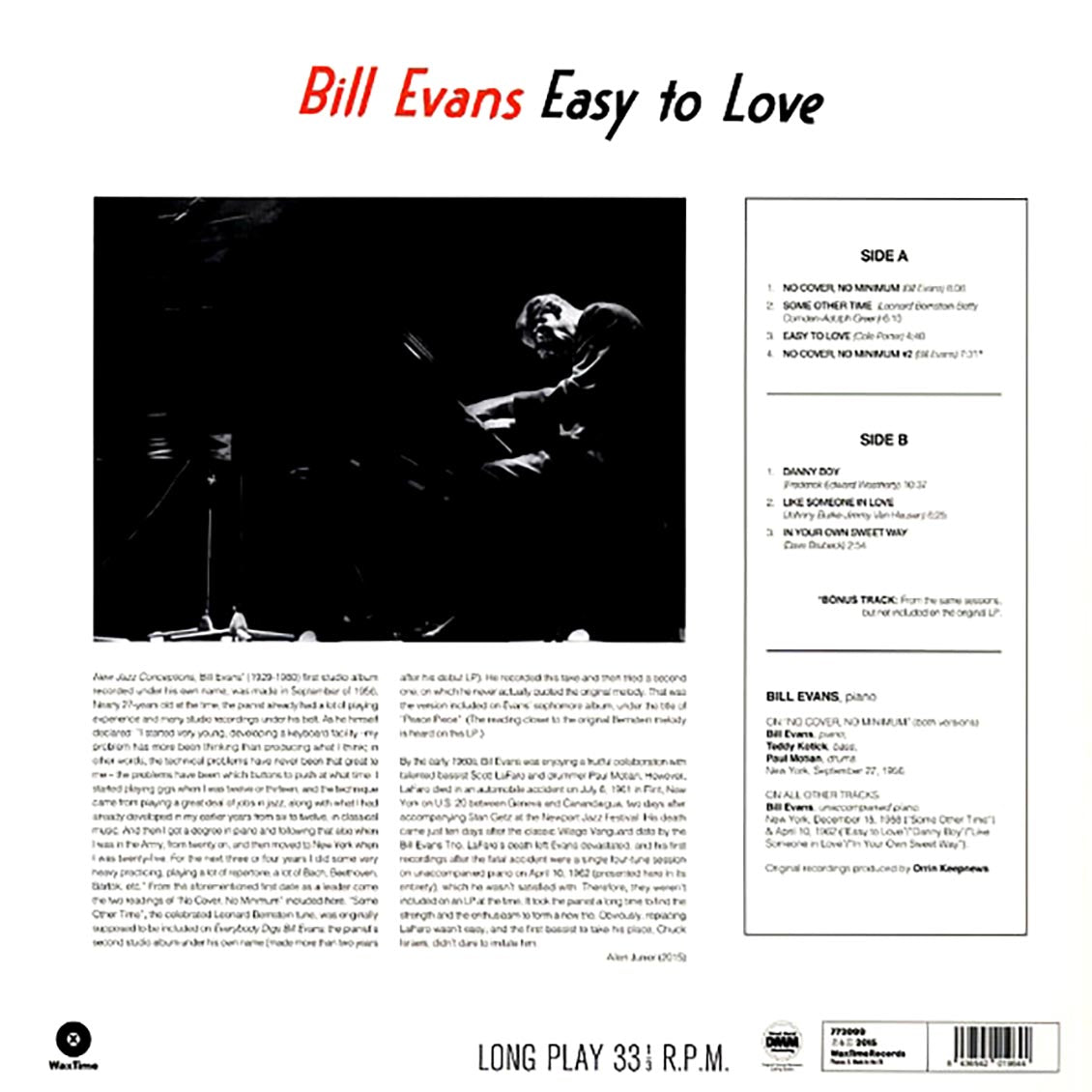 Bill Evans - Easy To Love (ltd. ed.) (180g) [New Vinyl Record LP]