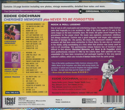 Eddie Cochran - Cherished Memories + Never To Be Forgotten (2 albums on 1 CD) (30 tracks) (+8 bonus tracks) (incl. 16-page booklet) (24-bit mastering) (remaste [New CD]