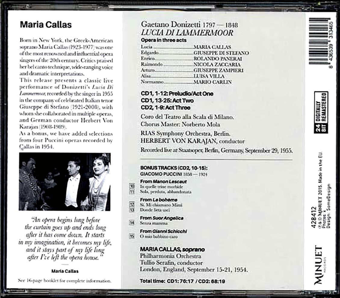 Maria Callas - Gaetano Donizetti: Lucia Di Lammermoor (ltd. ed.) (2xCD) (incl. large booklet) (remastered) [New CD]