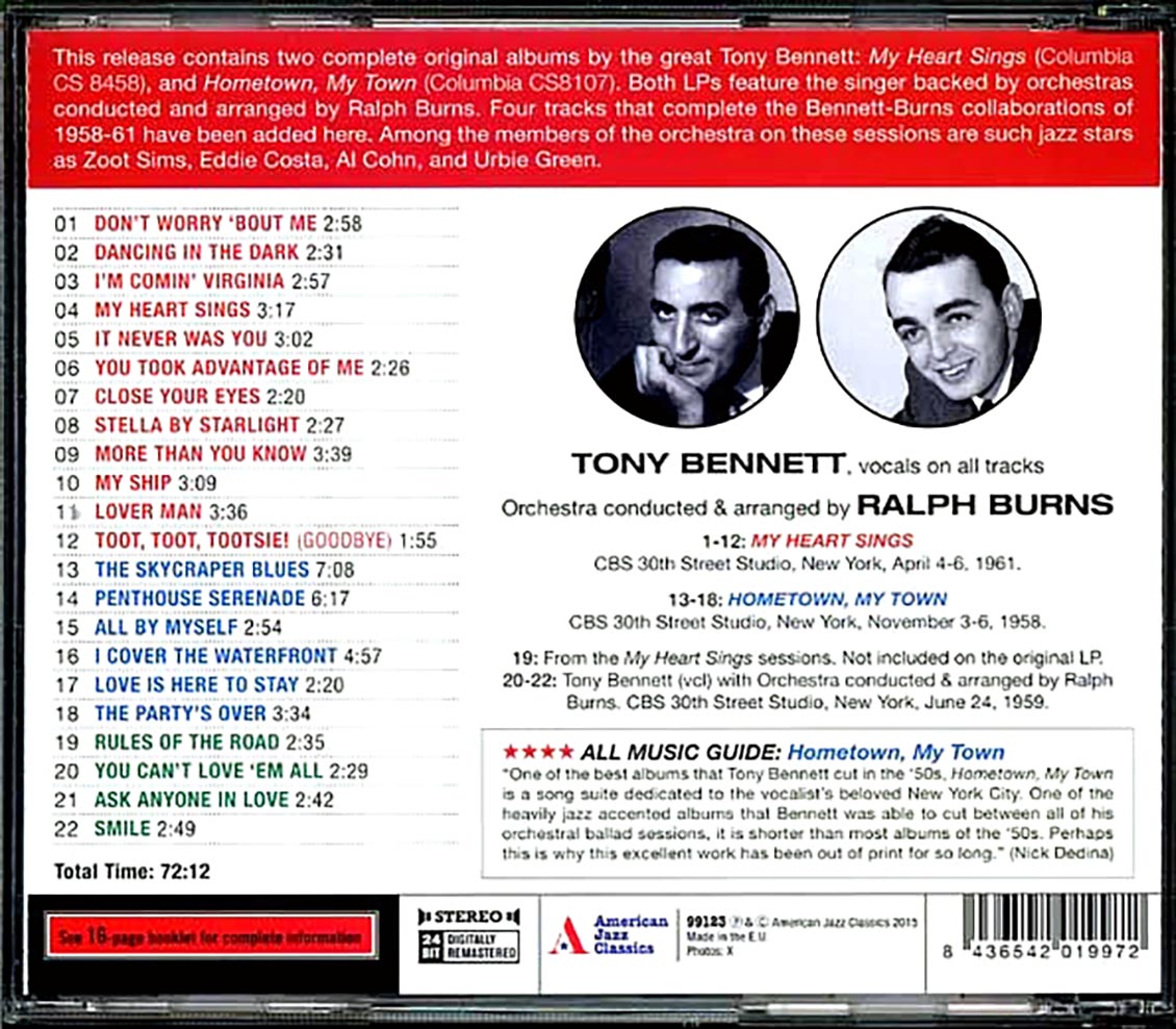 Tony Bennett - The Complete 1958-1961 Ralph Burns Sessions (incl. large booklet) (remastered) [New CD]
