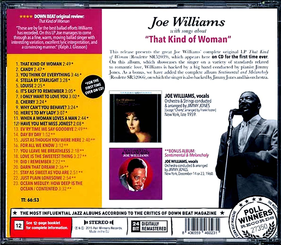 Joe Williams - That Kind Of Woman + Sentimental & Melancholy (incl. large booklet) (remastered) [New CD]