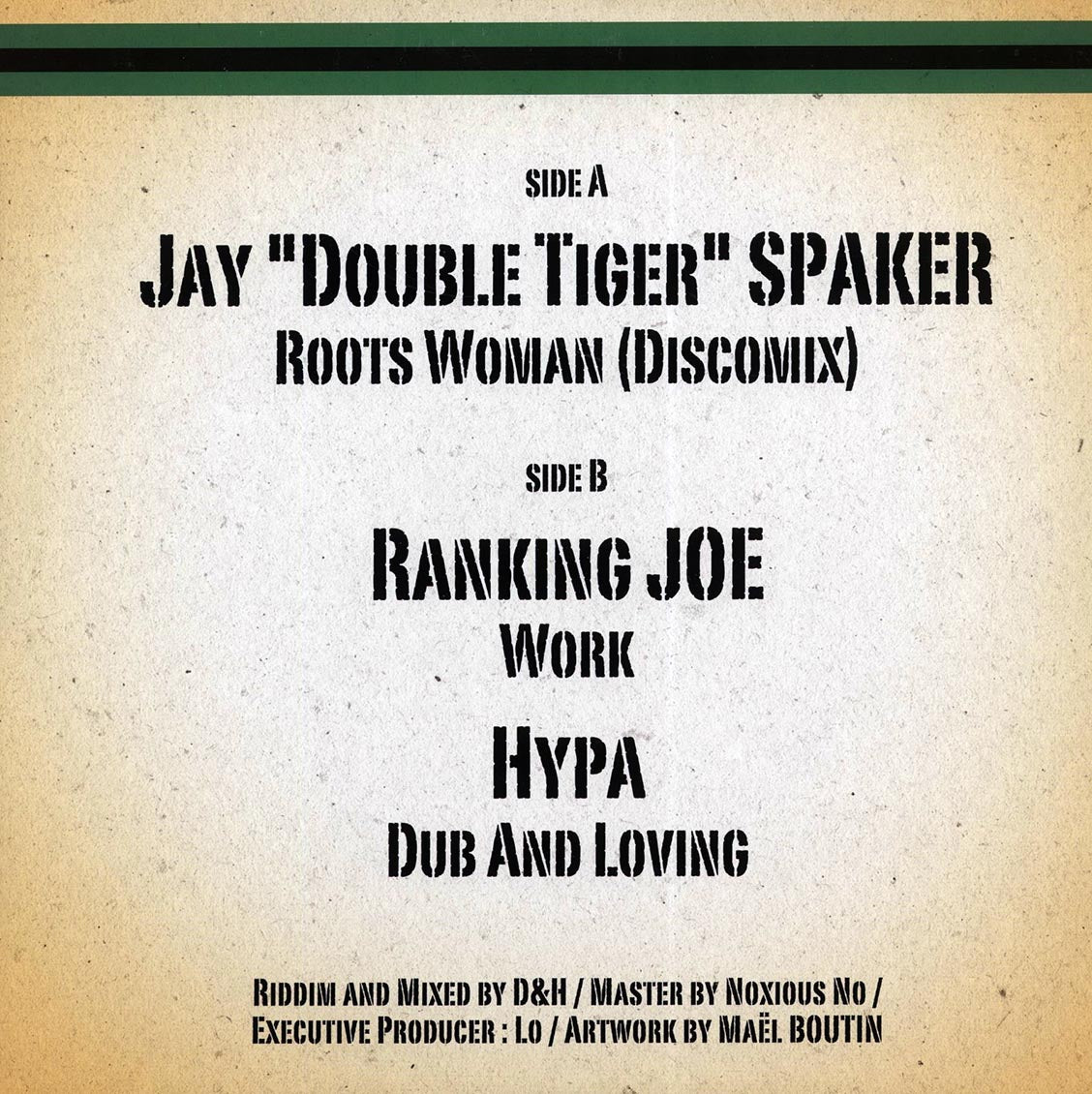 Ranking Joe - Work; Hypa - Dub And Loving  /  Jay Double Tiger Spaker - Roots Woman (Extended Mix) [New Vinyl 12"]