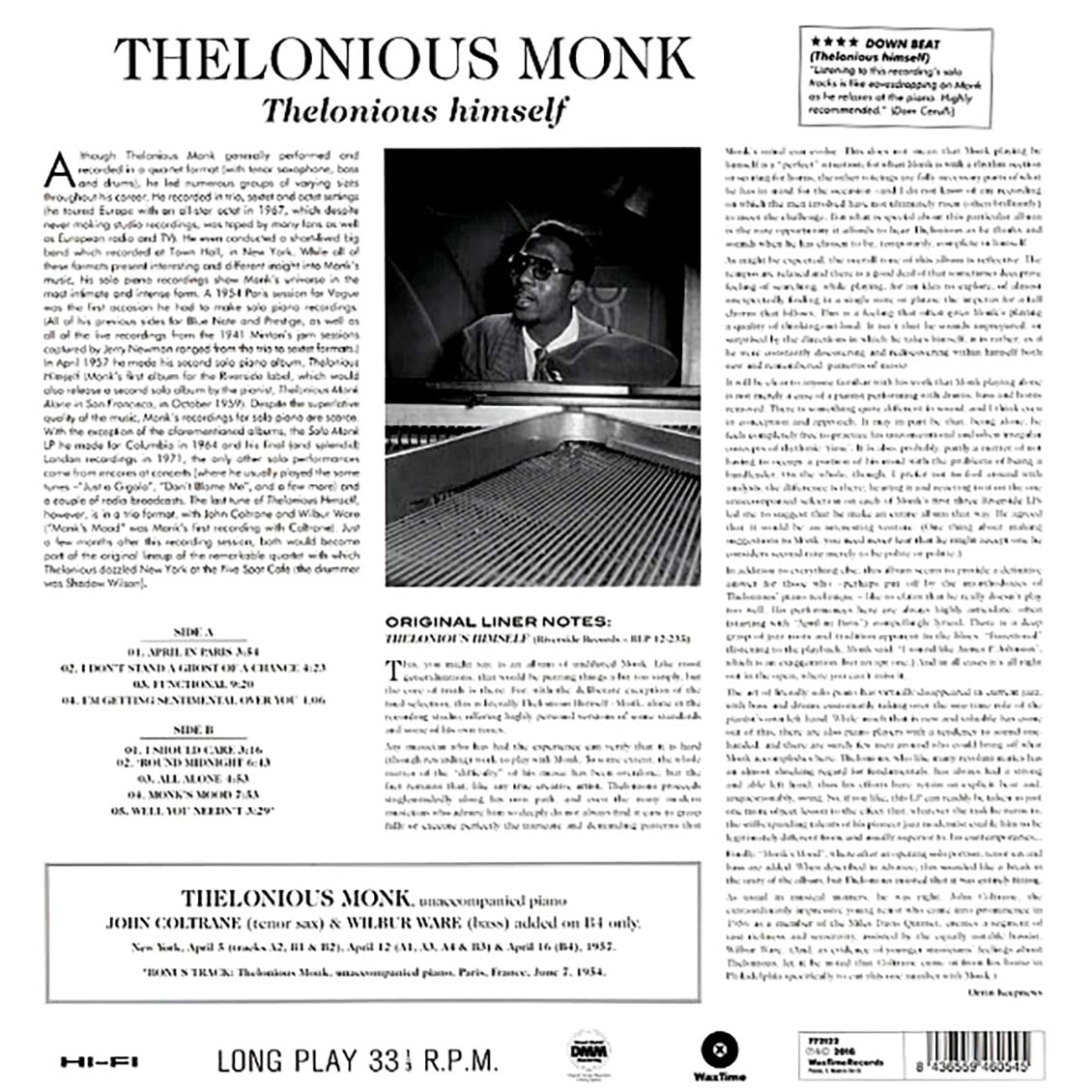 Thelonious Monk - Thelonious Himself (+bonus track) (ltd. ed.) (180g) [New Vinyl Record LP]