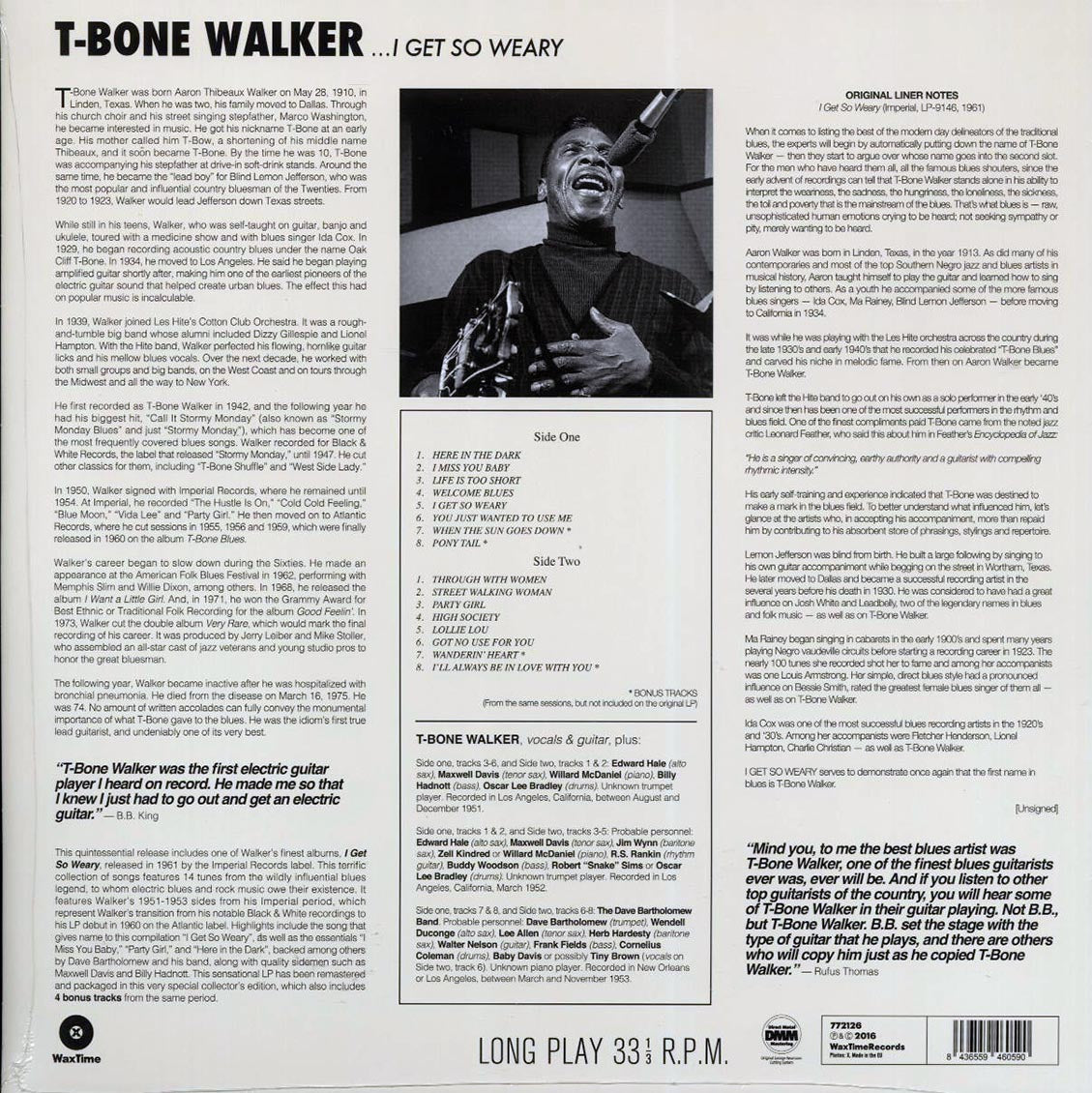 T-Bone Walker - I Get So Weary (ltd. ed.) (180g) [New Vinyl LP]