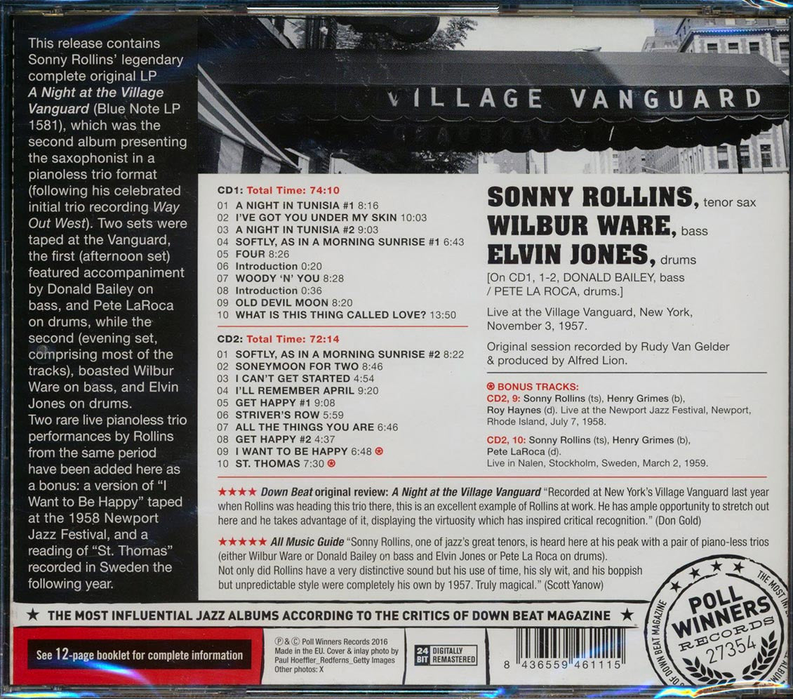 Sonny Rollins - A Night At The Village Vanguard (2xCD) (incl. large booklet) (expanded edition) (remastered) [New CD]