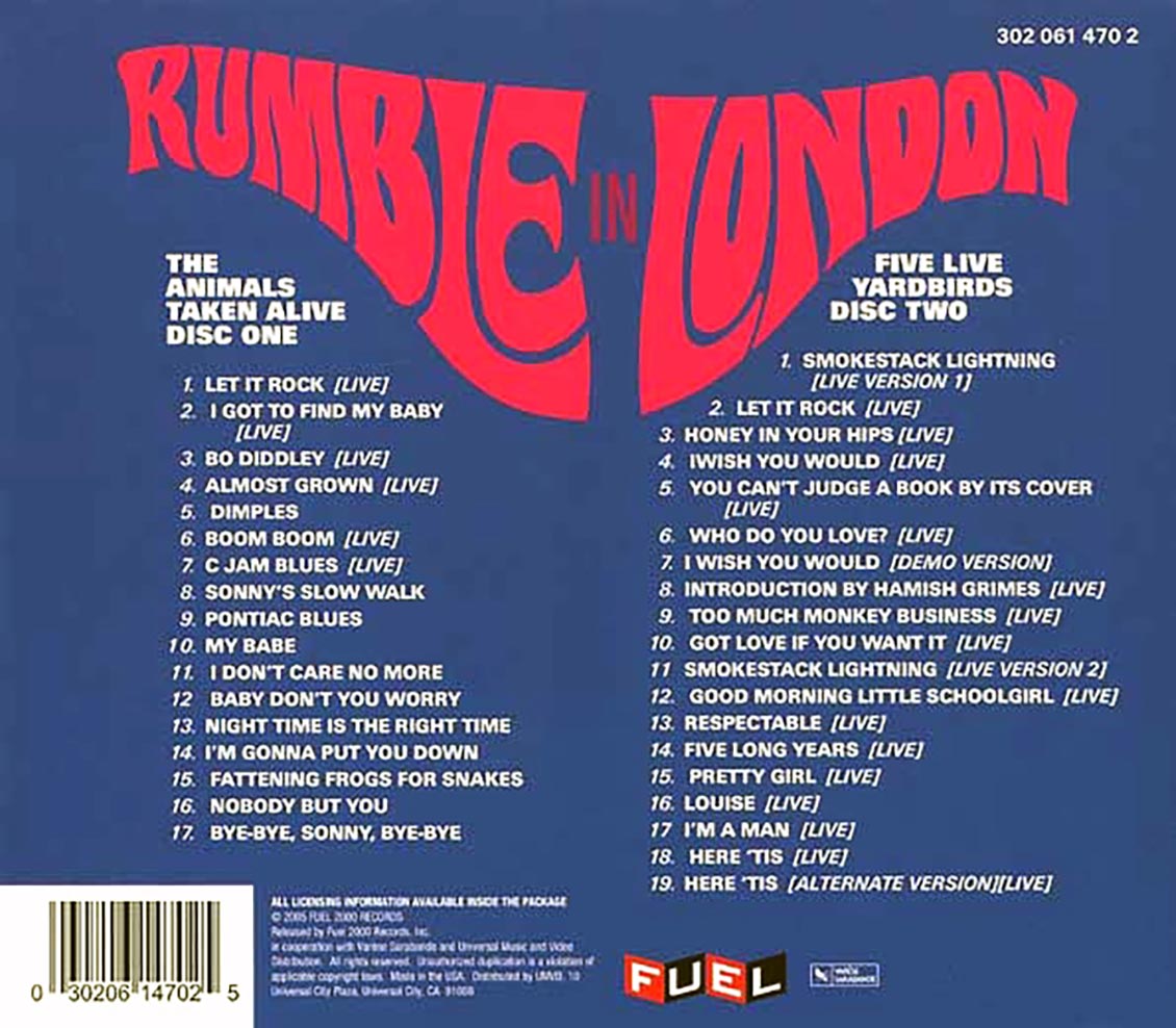 Animals, The Yardbirds - Rumble In London: The Animals Vs. The Yardbirds (36 tracks) (2xCD) [New CD]