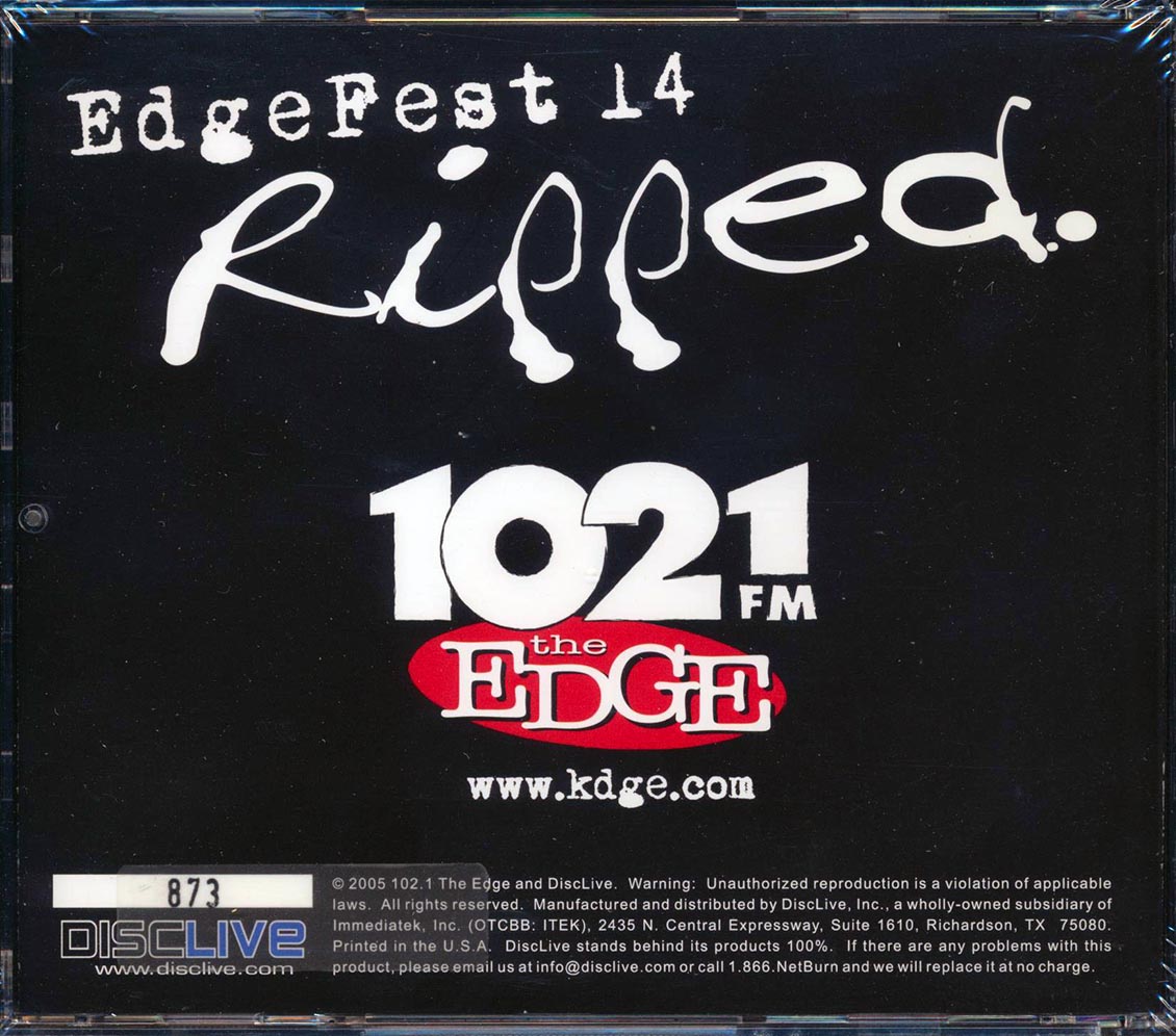 Billy Idol, Sum 41, Crossfade, Etc. - EdgeFest 14 Ripped: 102.1 FM The Edge, April 24, 2005, Dallas, Texas (numbered ltd.ed.) [New CD]