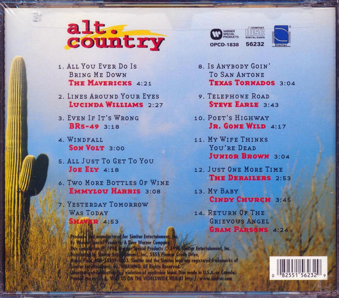 Lucinda Williams, Gram Parsons, Texas Tornados, Etc. - Alt. Country [New CD]