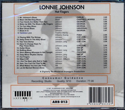 Lonnie Johnson - Hot Fingers: The Recorded Legacy Volume 1 [New CD]