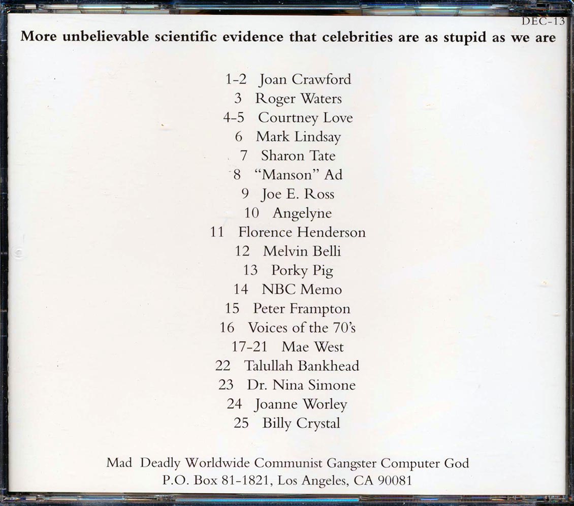 Porky Pig, Peter Frampton, Roger Waters, Courtney Love, Mae West, Nina Simone, Etc. - Celebrities At Their Worst! Volume 2.9 [New CD]