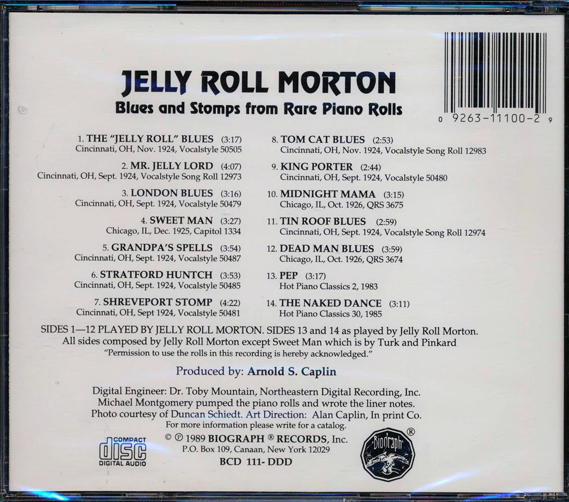 Jelly Roll Morton - Blues And Stomps From Rare Piano Rolls [New CD]